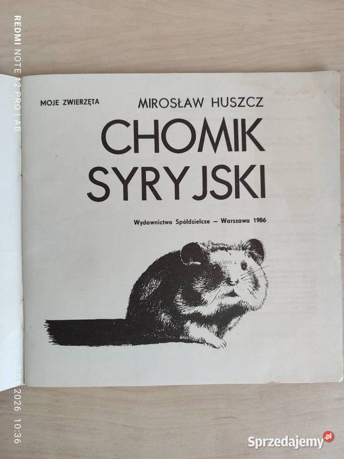 Chomik syryjski M Huszcz wyd z 1986 r Katowice