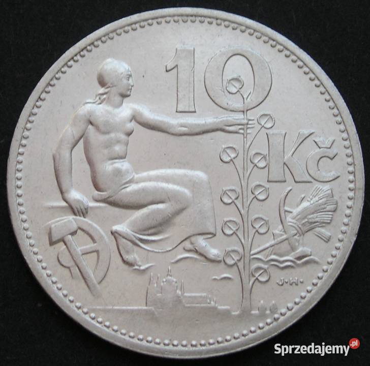 CZECHOSŁOWACJA 10 KORON 1931 SREBRO STAN 2