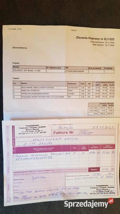 Peugeot 307 Kombi 14Hdi 2003r Pierwszy 1398cm3