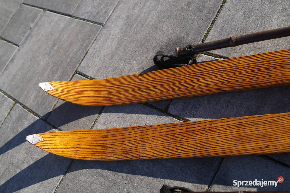 Stare narty jesionowe 180 kijki w komplecie Pruchnik
