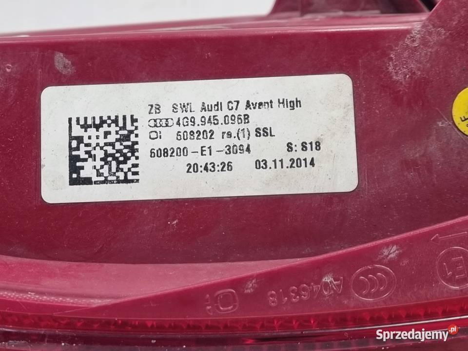 Audi A6 C7 KOMBI LED 1014r TYLNIA TYLNA LAMPA Janów