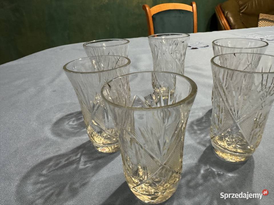 Szklaneczki kryształowe z czasowPRL lata 70 te Antyki, Sztuka, Kolekcje Częstochowa