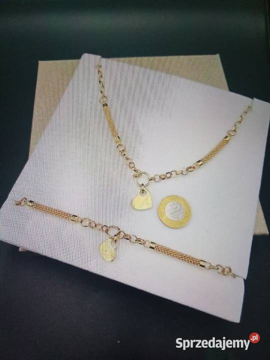 Nowy zloty komplet proba 585 waga 2085g