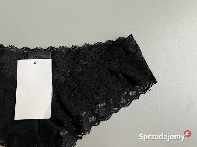 czarne majtki HM xs 34 koronka figi H&M Toruń