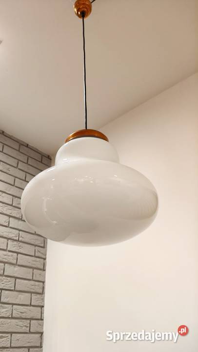Lampa Vintage Space Age z lat 60 szkło opalowe Kalisz
