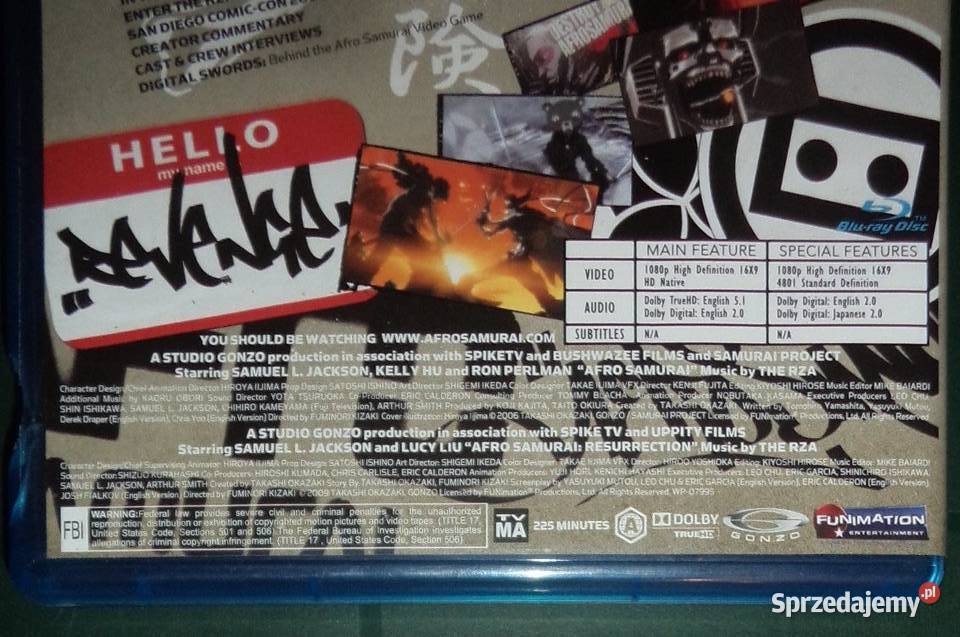 Film manga anime Afro Samurai The Complete Rzeszów sprzedam