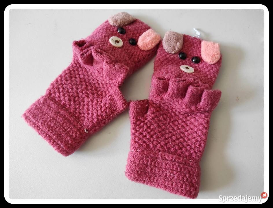 Różowe rękawiczki małej dziewczynki wiek mazowieckie Płock