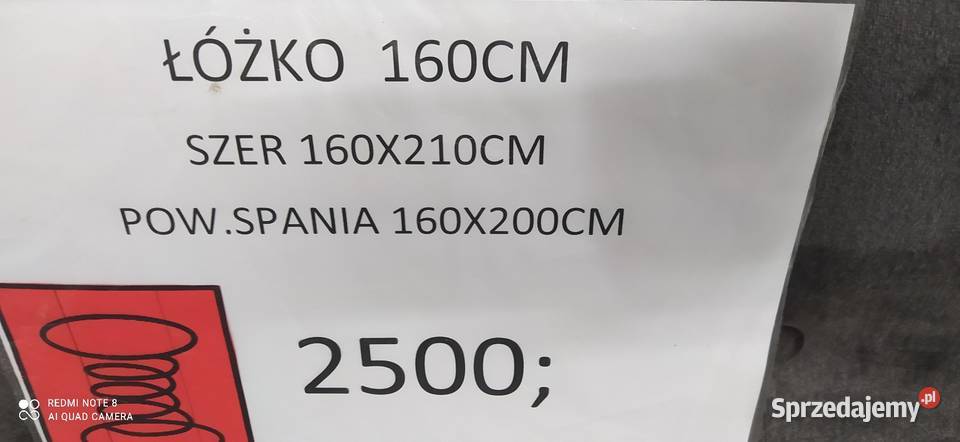 ŁOŻE 160 NA SPRĘŻYNACH Z POJEMNIKAMI NA POŚCIEL