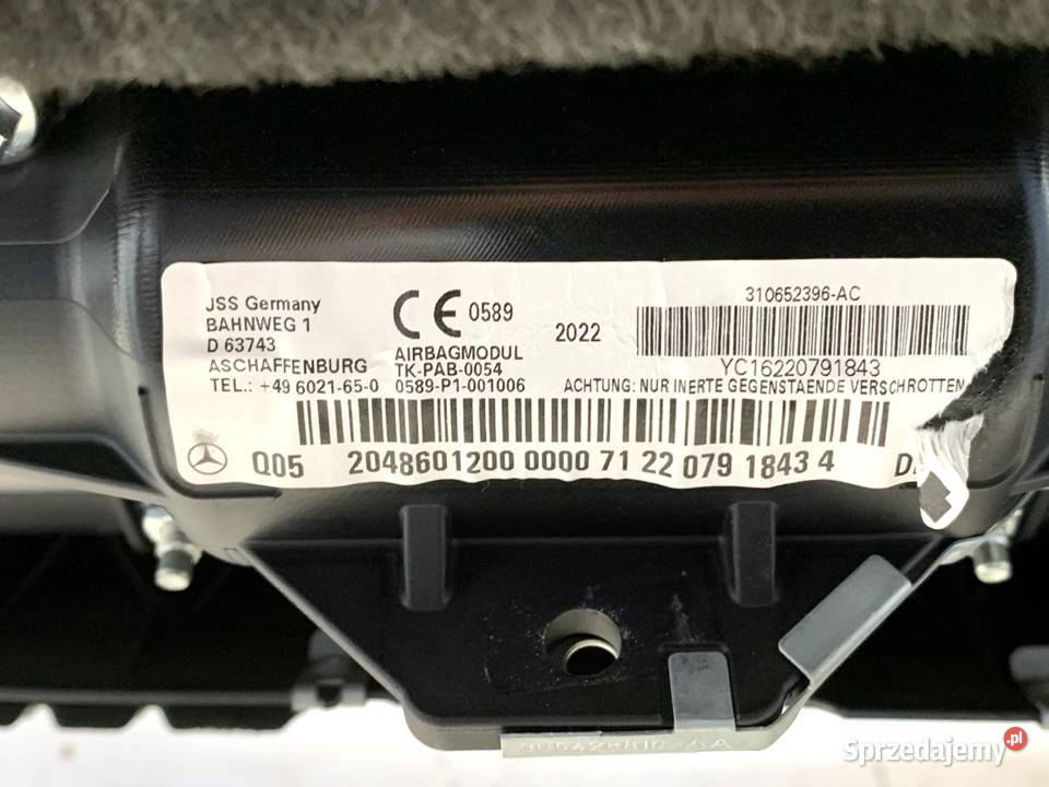 KOKPIT PODUSZKI PASY KOMPLET MERCEDES S204