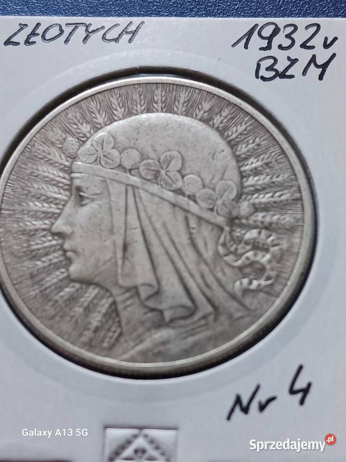10 złotych Głowa Kobiety 1932 r 4bez znaku Numizmatyka Konin