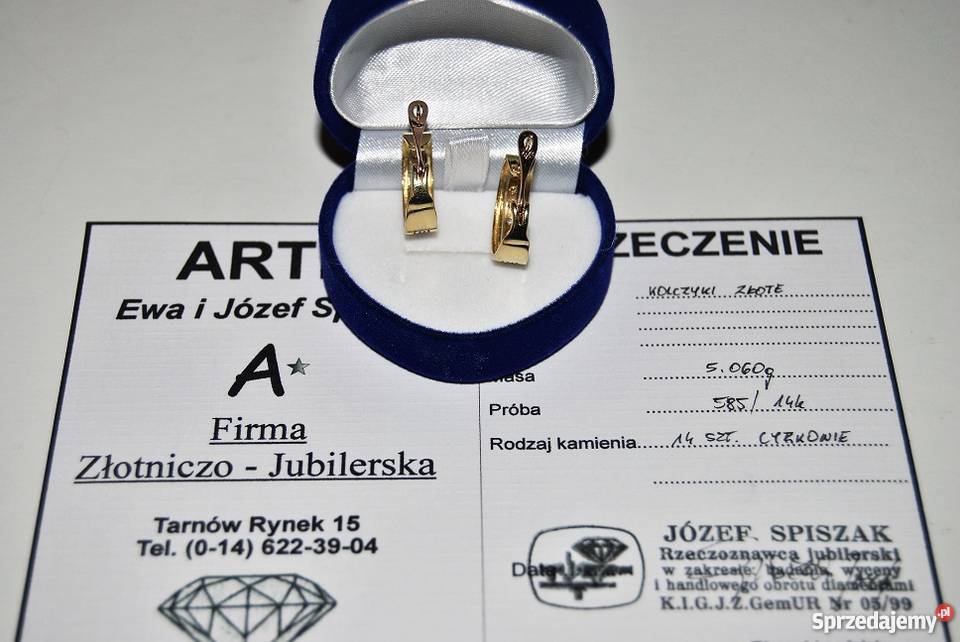 Okazja Sprzedam ładne złote kolczyki małopolskie Tarnów