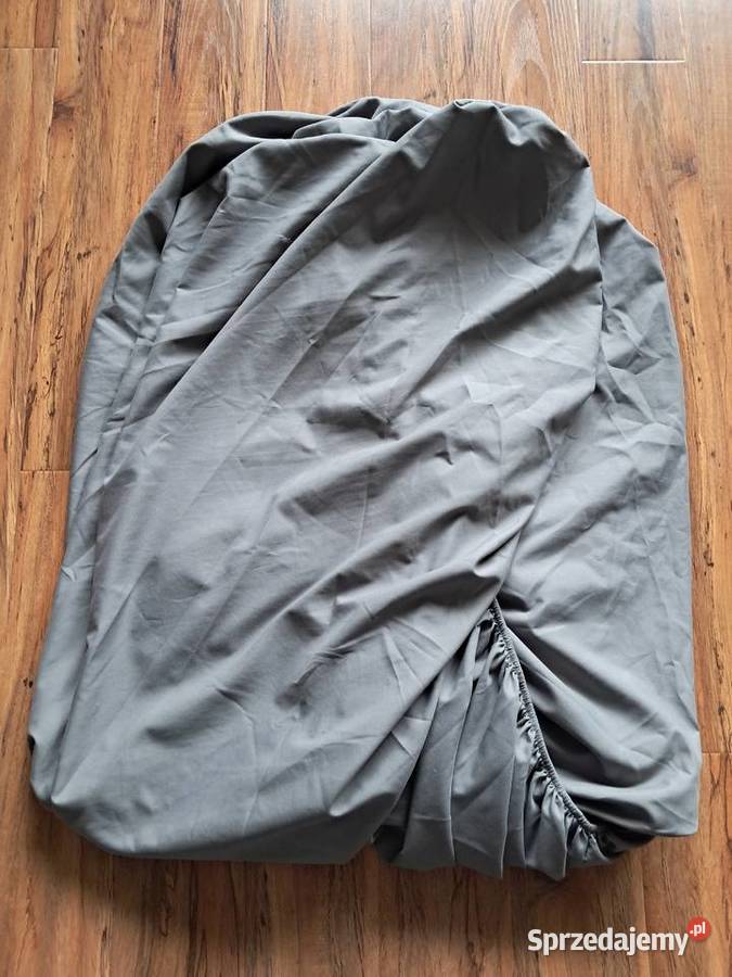 Nowe szare prześcieradło z gumką 150 x 200 brak Sandomierz