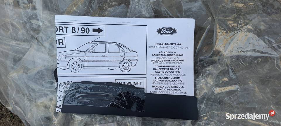 Półka tylna Ford escort osobowe Pyrzyce