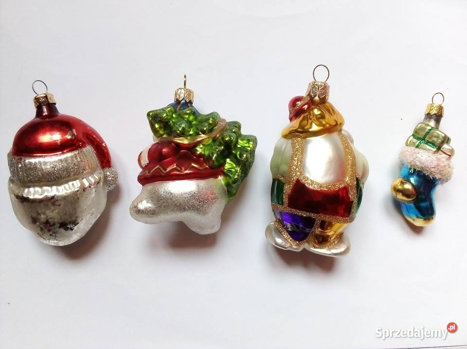 zestaw czterech szklanych bombek vintage Częstochowa