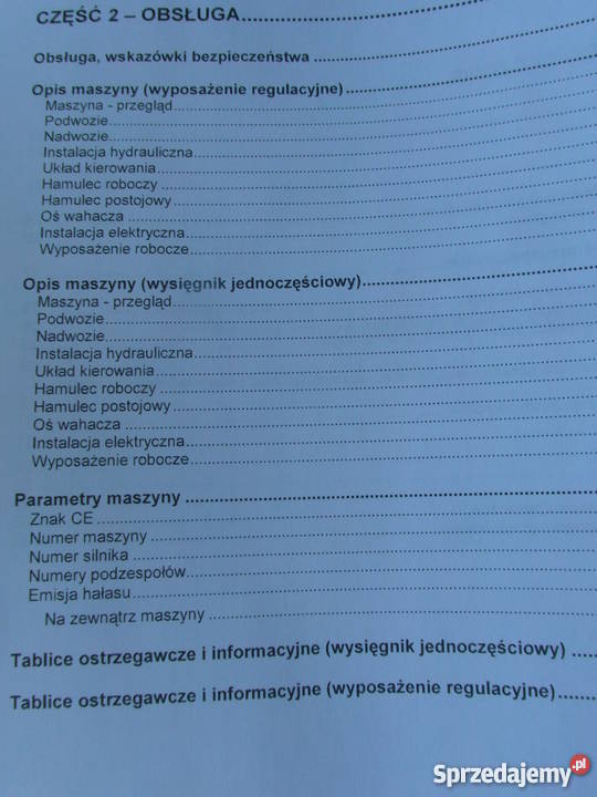 dtr instrukcja obsługi koparka holland mh city i Szczecin