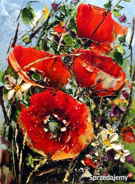 Maki Obraz olejny kwiaty Warszawa