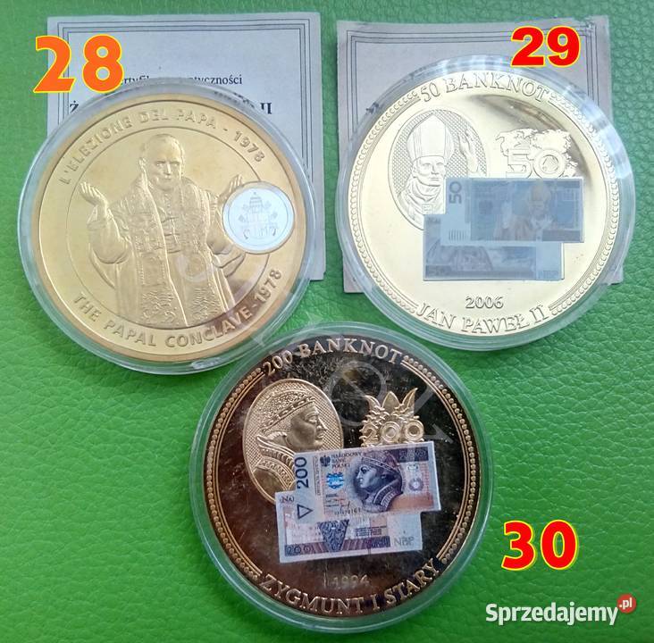 GIGANT 70 mm Moneta Banknot Srebro Kazimierz Sosnowiec
