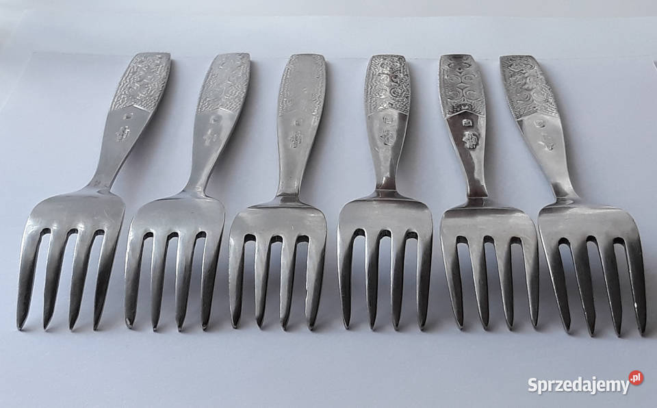 Widelce obiadowe 3 ROŚLINNY Gerlach sztućce PRL Dąbrowa Górnicza