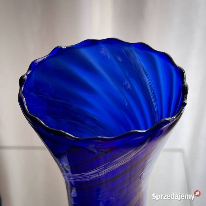 Komplet Krosno kobalt szkło PRL Porcelana i szkło Porcelana i szkło Myszków