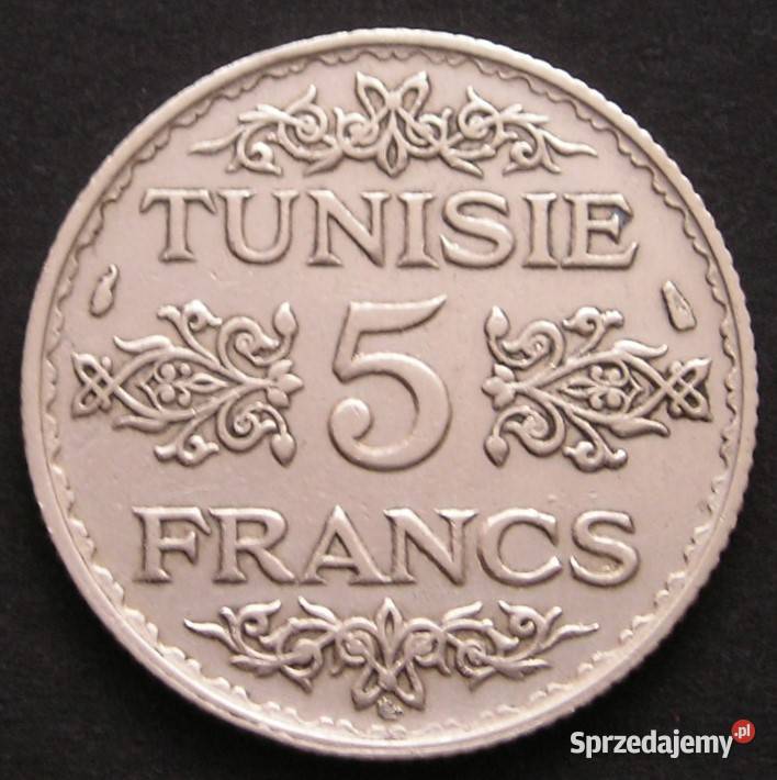 Tunezja 5 franków 1934 SREBRO Antyki, Sztuka, Kolekcje Łódź