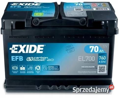 Akumulator Exide EFB STARTSTOP 70Ah 760A Prawy Częstochowa