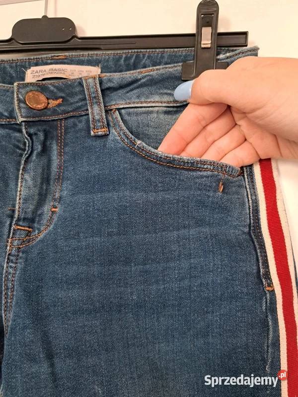 Jeansy Zara z lampasem unikalny styl 36