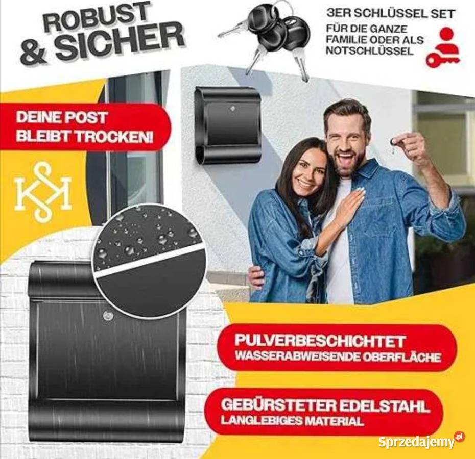 Skrzynka Pocztowa na kluczyk KESSER z Skrzynki na listy Poraj