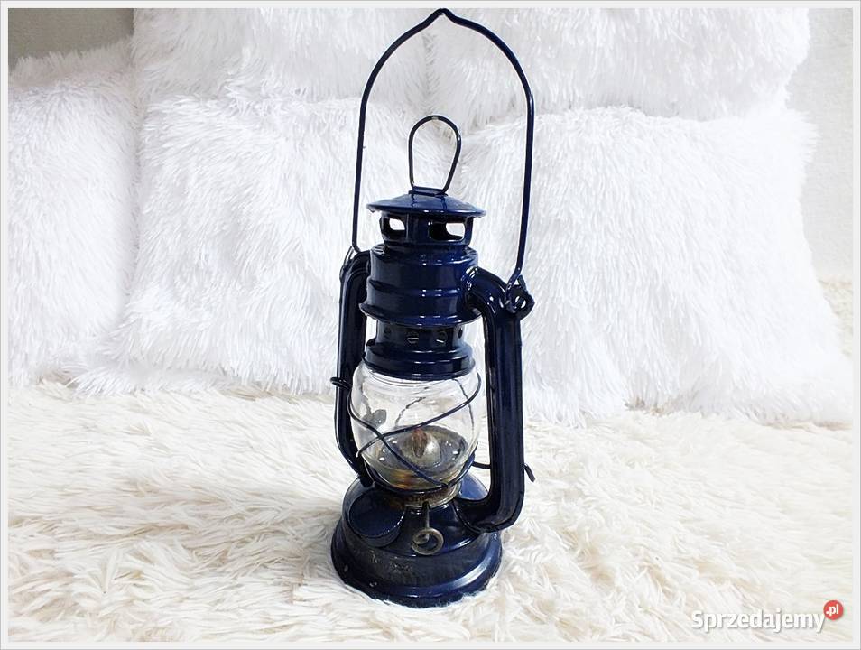 Mała Lampa naftowa GRANATOWA Piękna i sprawna do lubuskie Żary