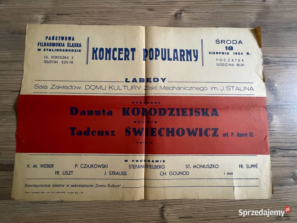 Plakat koncert MDK w Gliwicach Łabędach Afisz śląskie Gliwice sprzedam