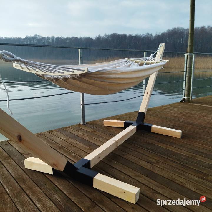 Hamak ogrodowy dwuosobowy 300 Duży 80x80mm belki Olesno sprzedam