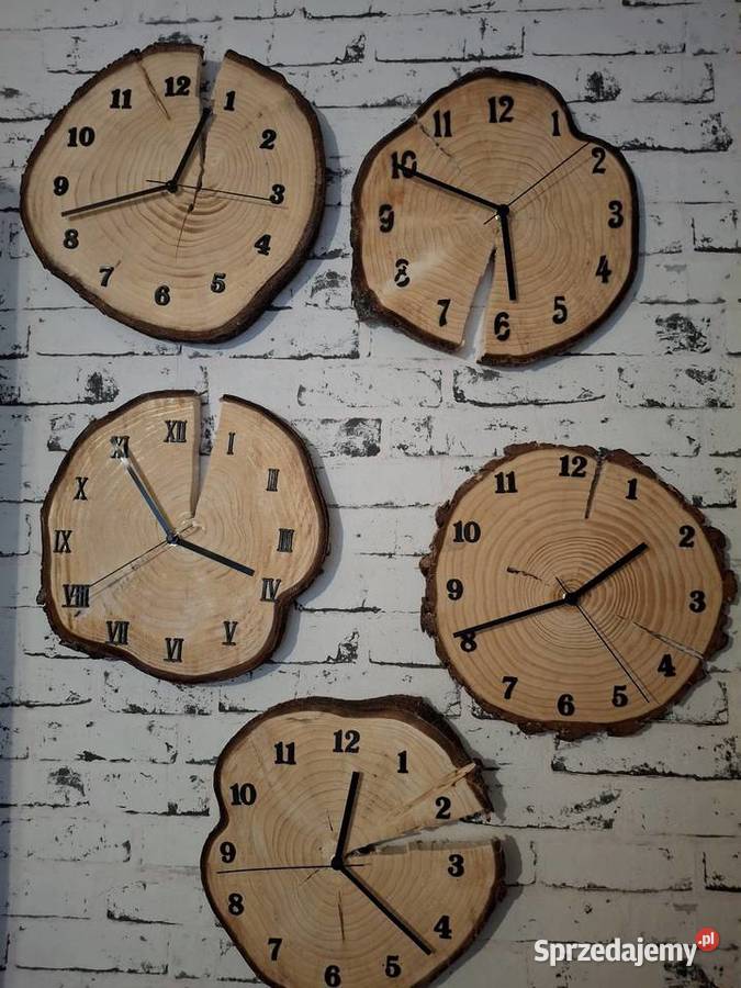 Zegar z plastra drewna średnica 30 Łódź