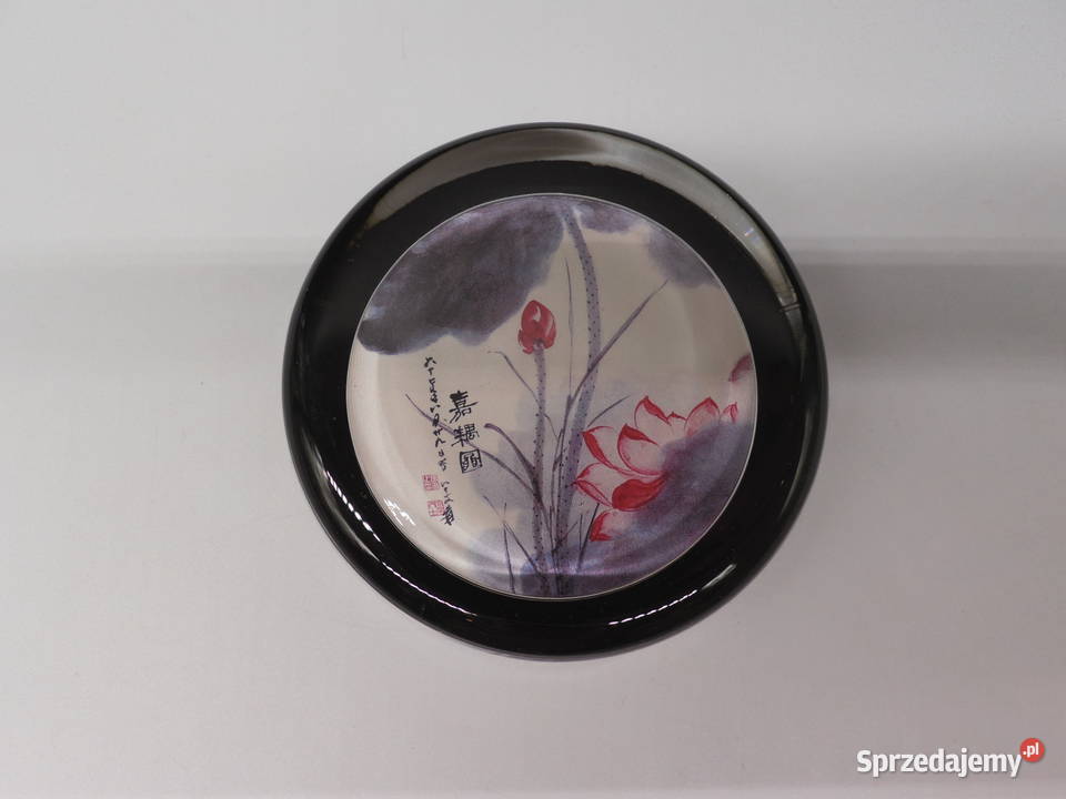 Chiński Przycisk do Papieru Lotos Vintage Szkło Porcelana i szkło Raszków