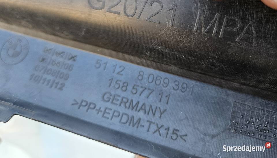 BMW 3 G20 G21 MPAKIET DYFUZOR SPOILER ZDERZAKA osobowe Karoseria Międzychód