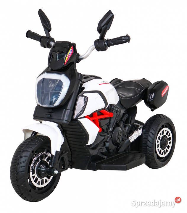 Motorek Fast Tourist na akumulator dzieci Biały Pojazdy elektryczne i spalinowe Łopuszno