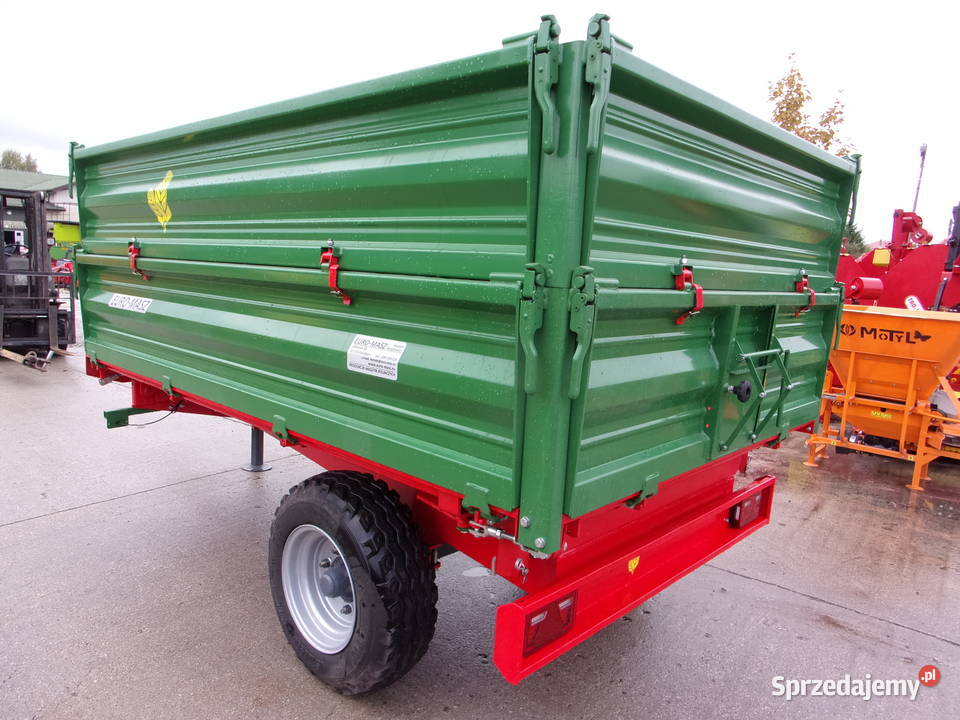 Przyczepa rolnicza 3t EuroMasz podwójne nadstawy nieuszkodzony Opoczno