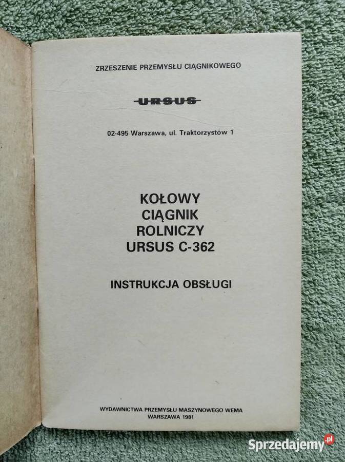 Instrukcja obsługi ciągnika rolniczego Ursus
