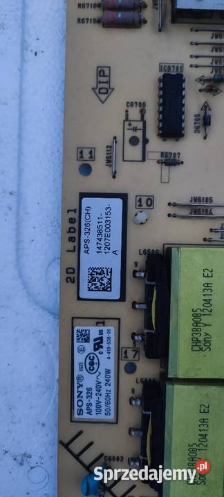 Zasilacz Sony KDL55HX850 APS326 188621811 płyta łódzkie Tuszyn sprzedam