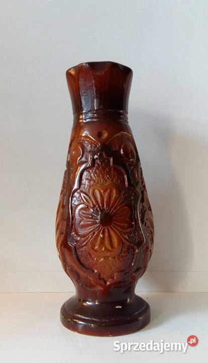 Antyk Retro Chiński Wazon Cynober Rzeźbiony