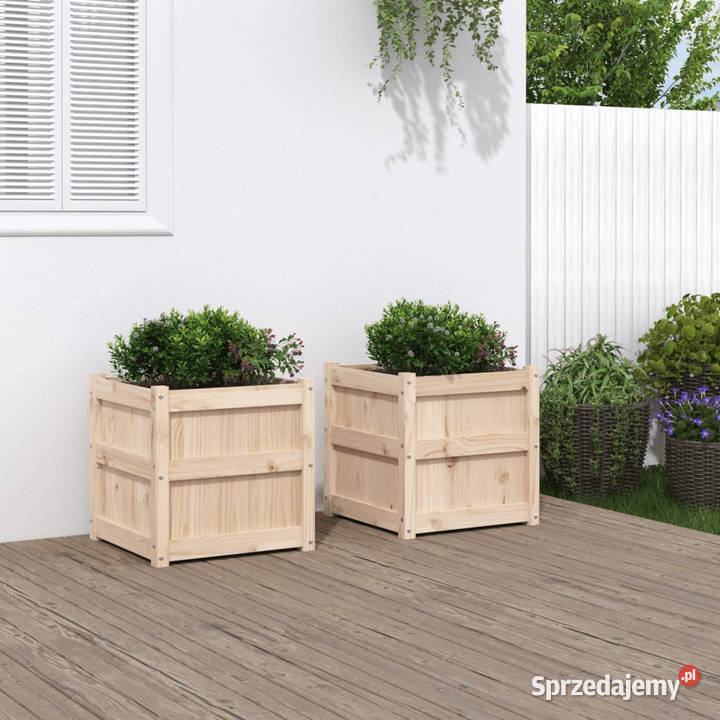 Donice ogrodowe 2 lite drewno sosnowe WM837415 Warszawa