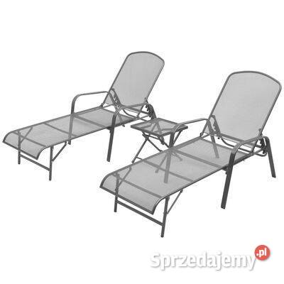 vidaXL Leżaki ze stolikiem 2 stal Warszawa