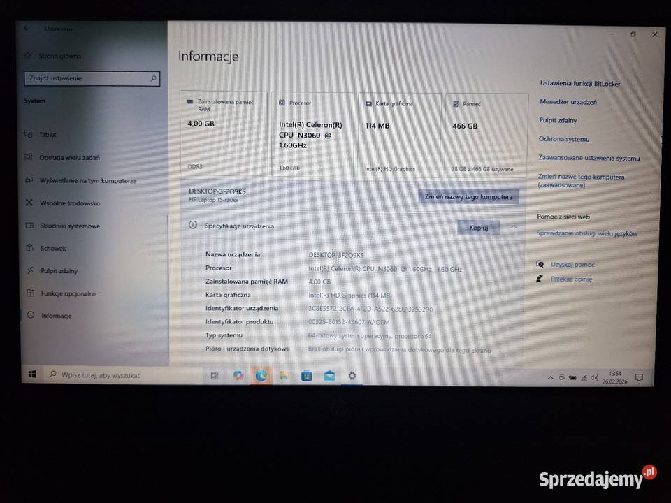 Laptop HP RA070NW stanie