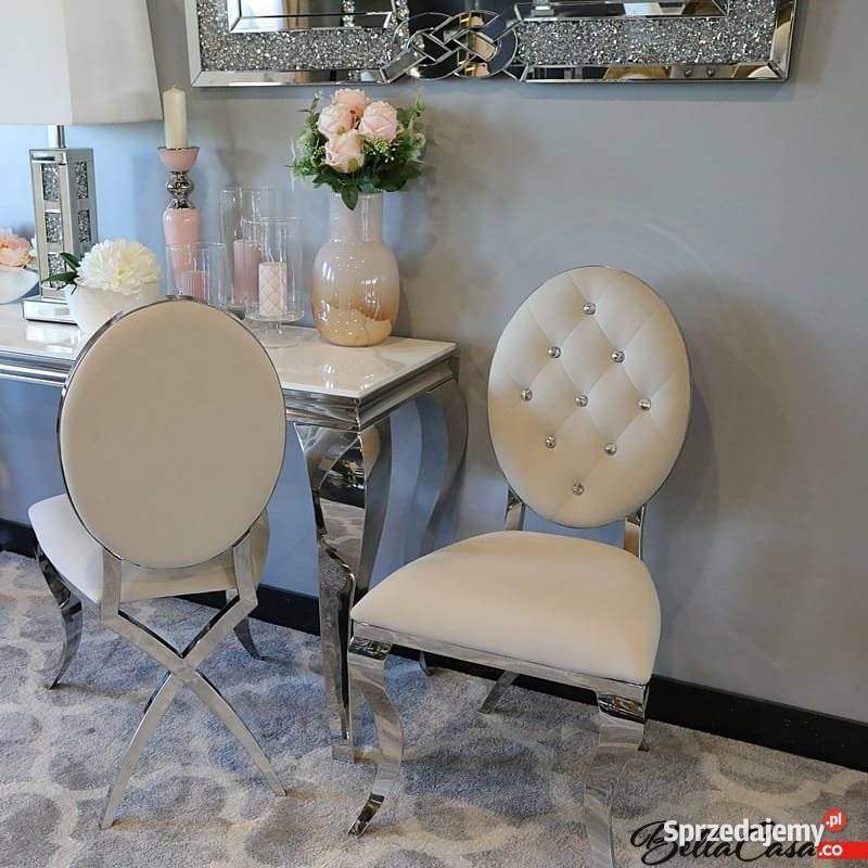Krzesło Ludwik III glamour z kryształkami Warszawa