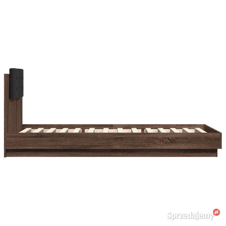 Rama łóżka z wezgłowiem brązowy dąb 100x200