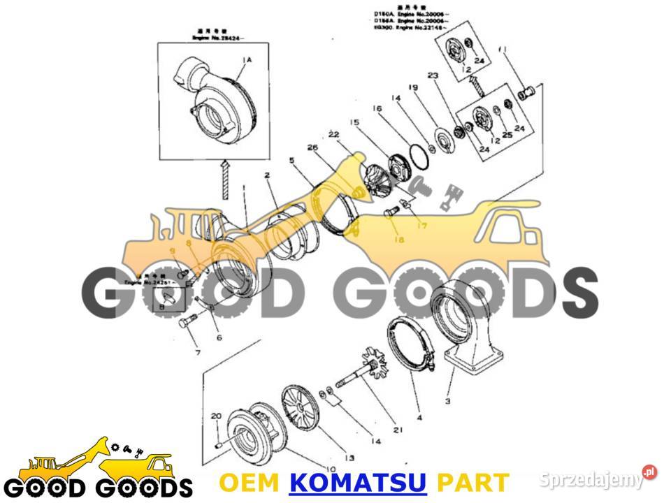 KOMATSU TURBOSPRĘŻARKA S6D1554 6502132003 Władysławów