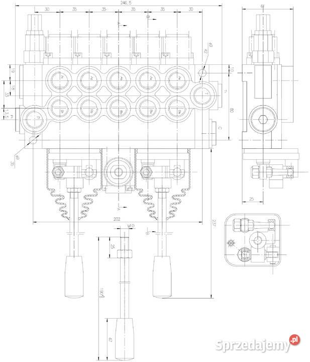 ROZDZIELACZ HYDRAULICZNY 5 SEK 40L Z JOYSTICKAMI Solec Kujawski
