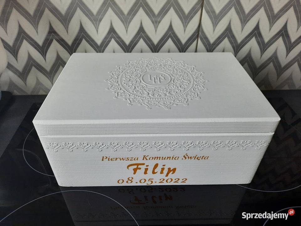 Kuferek Komunia hostia 3D personalizowany Kędzierzyn-Koźle