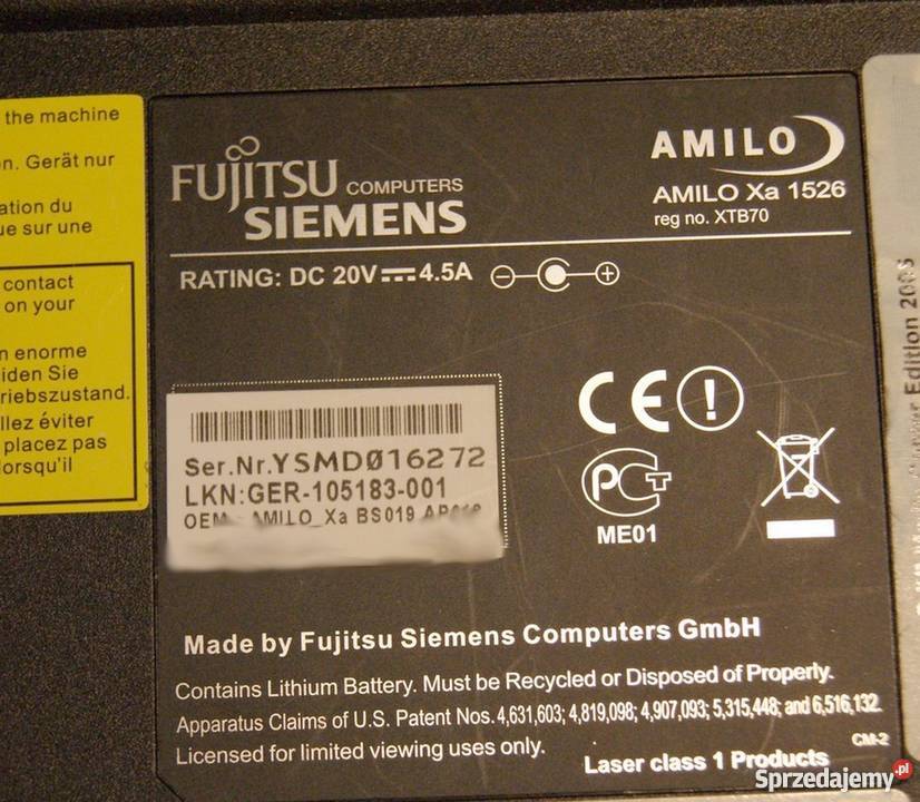 Fujitsu Siemens Amilo Xa 1526 Pabianice