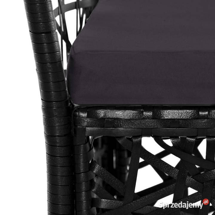 7cz zestaw mebli ogrodowych rattan PE czarny
