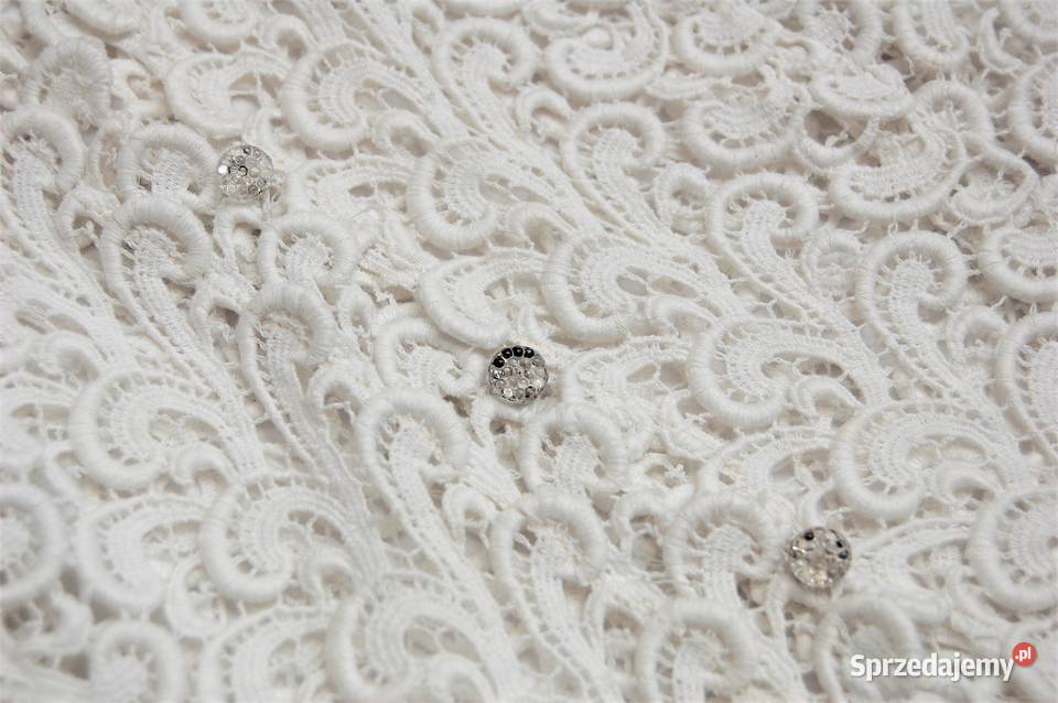 Bluzka koronkowa biała bolero M L bawełna Lublin
