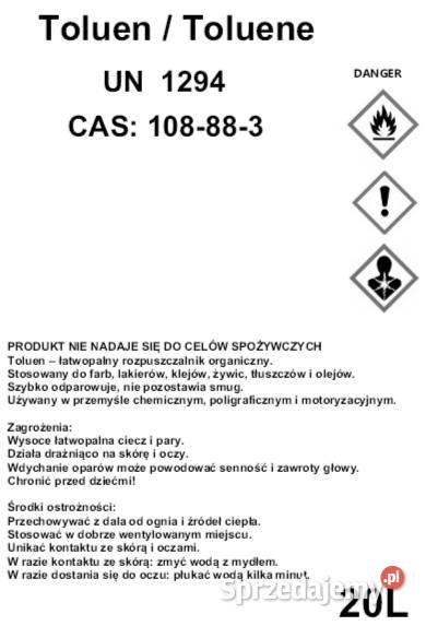 Toluen CZDA Toluene PURE CAS 108883 Pozostałe Pozostałe Warszawa sprzedam